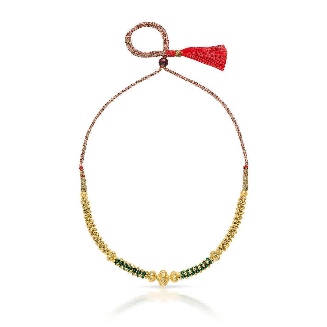 gauri yellow gold thushi necklace for women