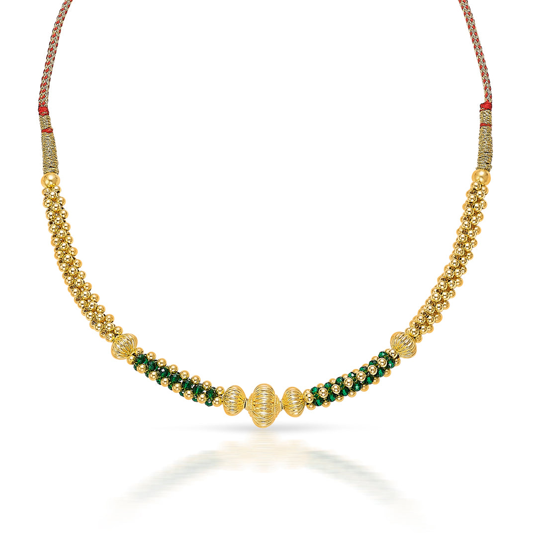 gauri yellow gold thushi necklace for women