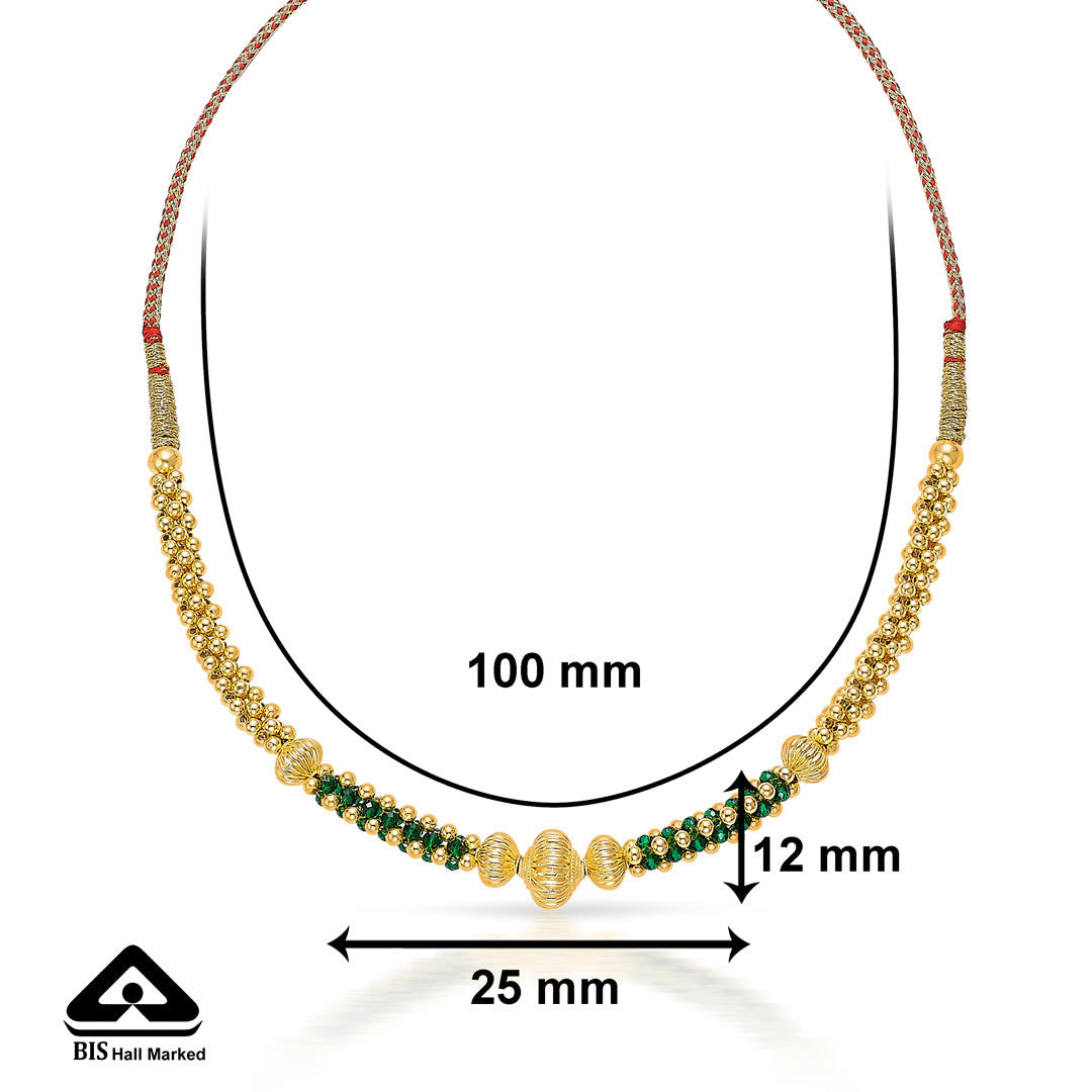 gauri yellow gold thushi necklace for women