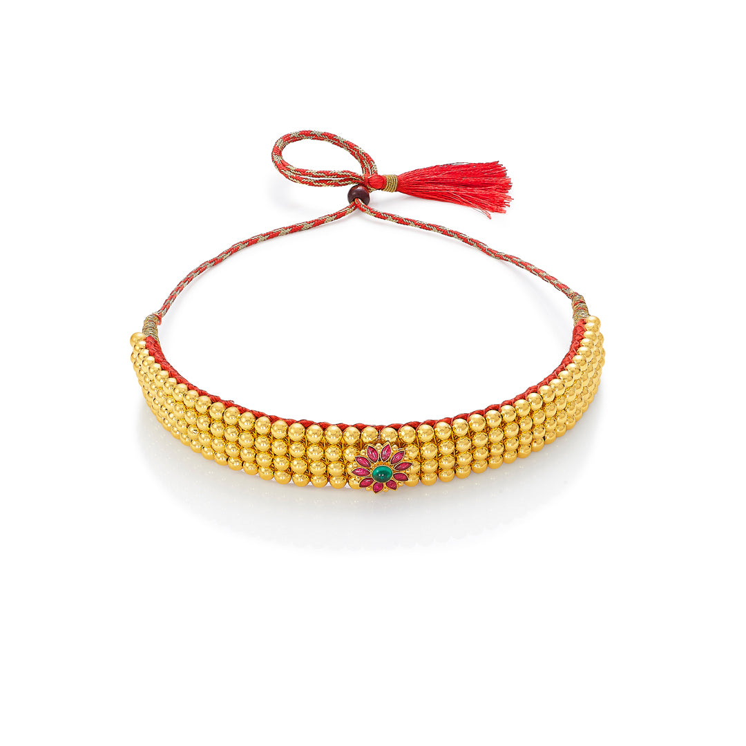 Shringar Yellow Gold Thushi Necklace For Women