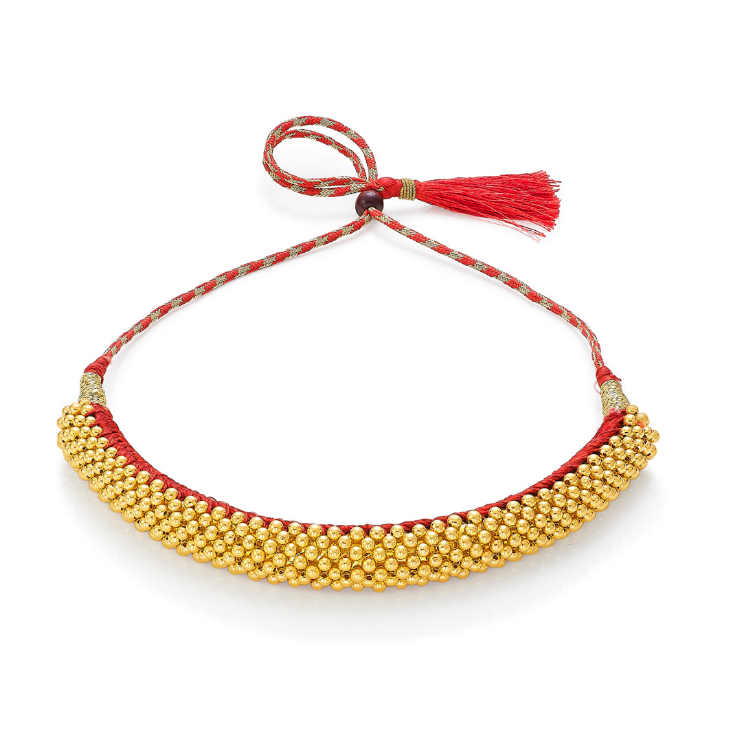 suhasini yellow gold thushi necklace for women
