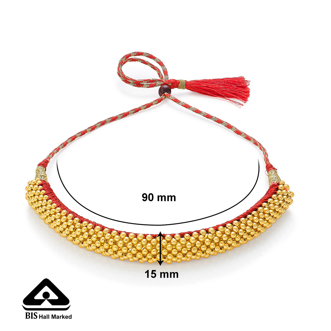 suhasini yellow gold thushi necklace for women