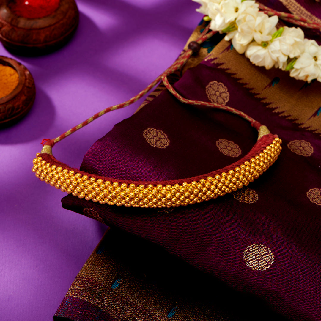 suhasini yellow gold thushi necklace for women