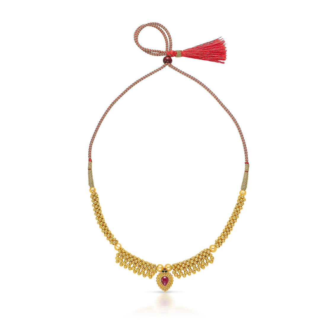 pavitra yellow gold thushi necklace for women