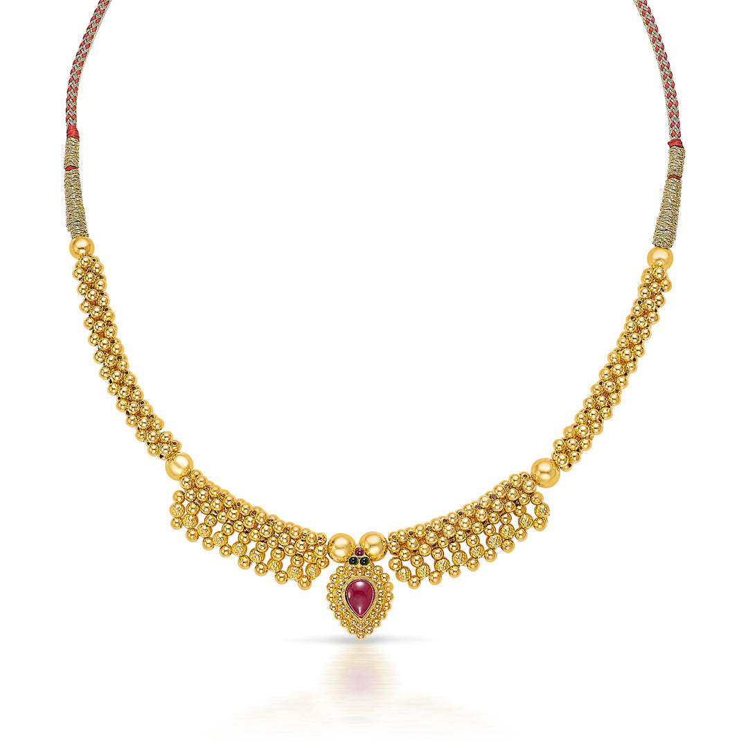 pavitra yellow gold thushi necklace for women