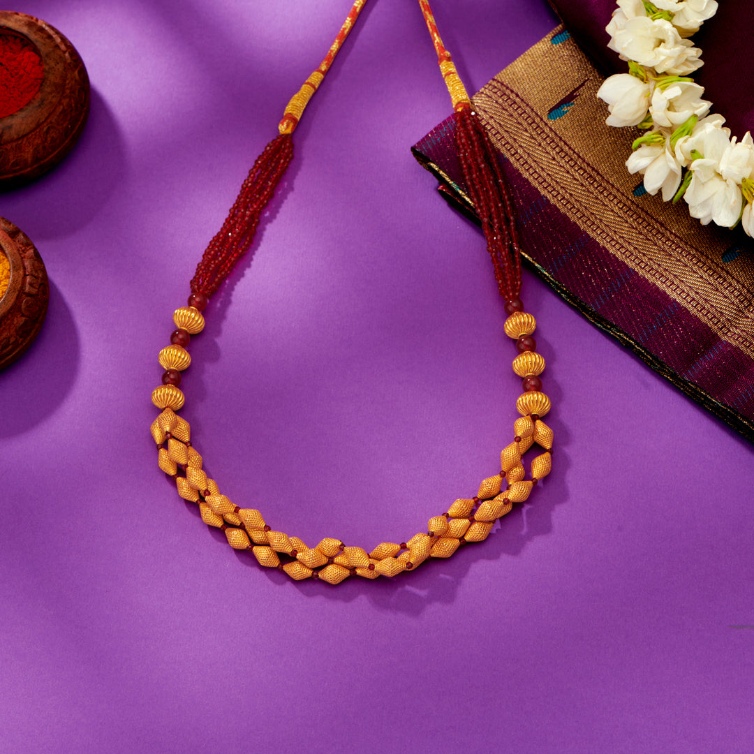 Satyam Yellow Gold Thushi Necklace For Women