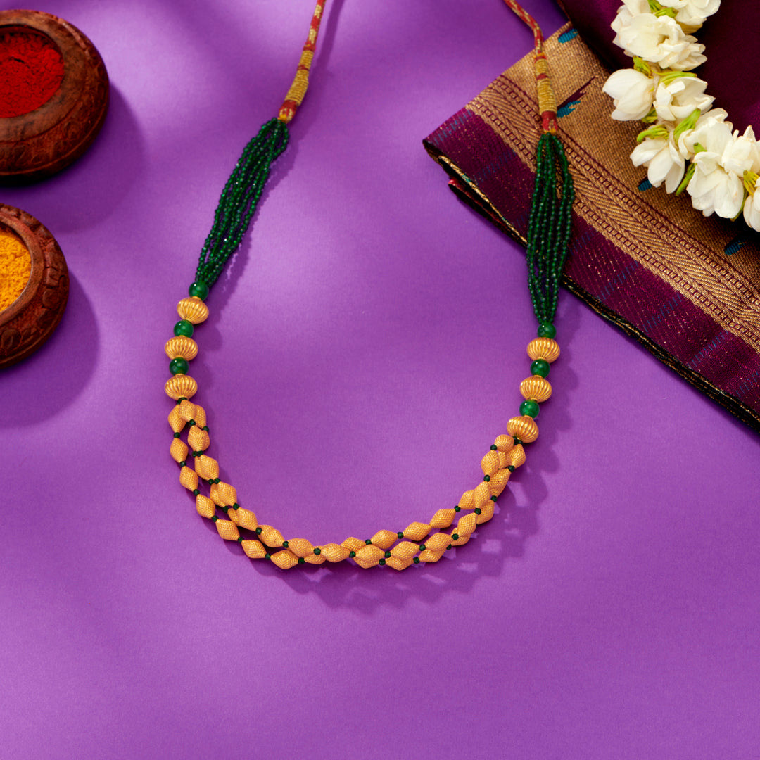 Nayantara Yellow Gold Thushi Necklace For Women