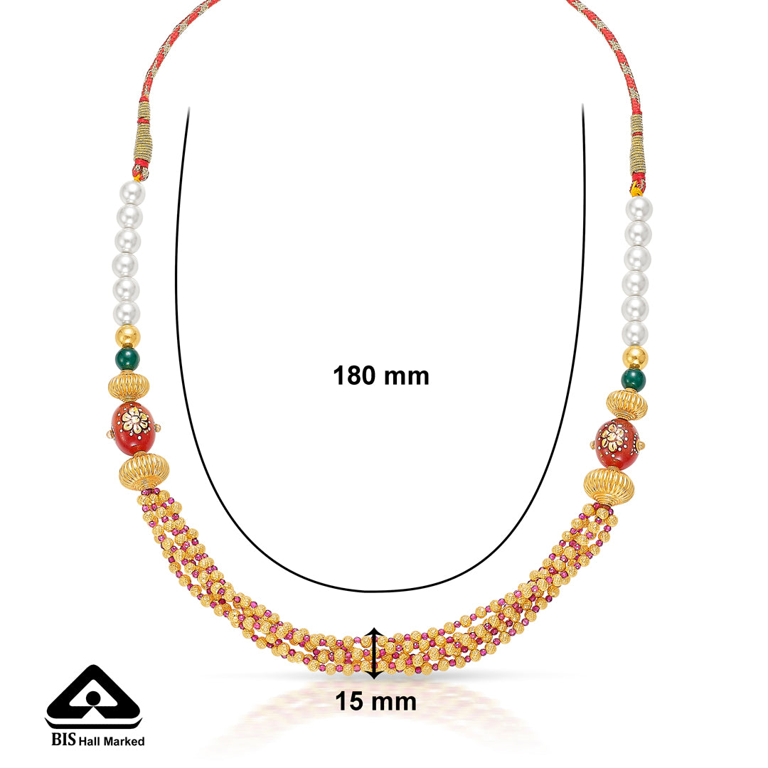 padmashree yellow gold thushi necklace for women