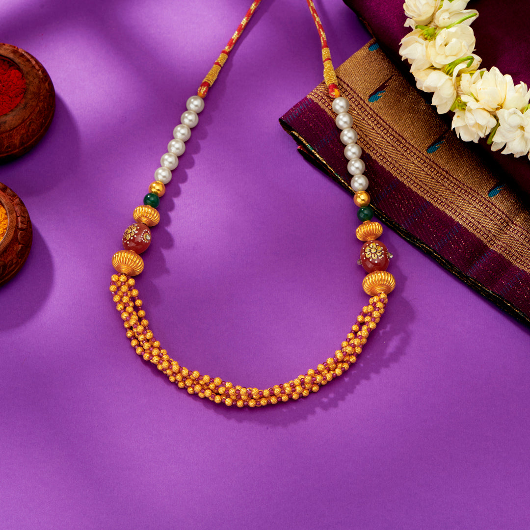 Padmashree Yellow Gold Thushi Necklace For Women