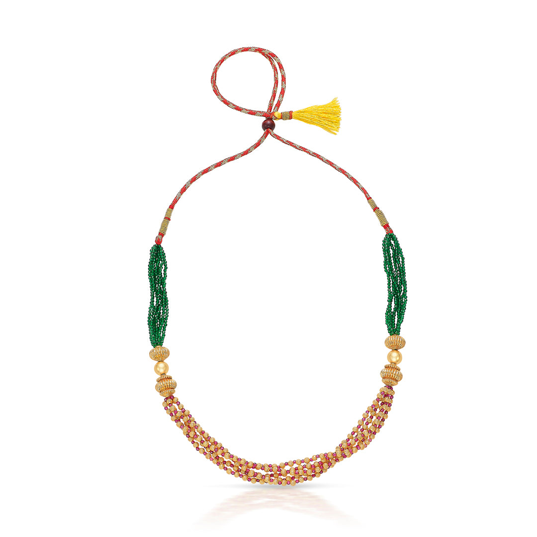 Green Grace Yellow Gold Thushi Necklace For Women