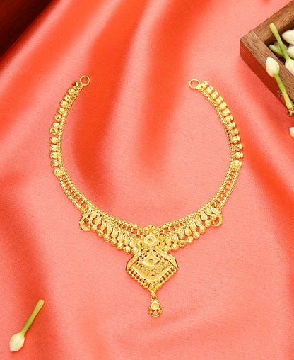 Golden Pratima Yellow Gold Necklace  For Woman