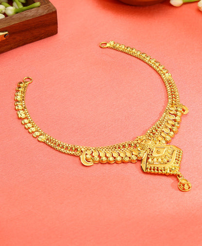Golden Pratima Yellow Gold Necklace  For Woman