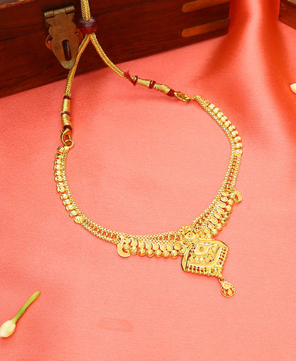 Golden Pratima Yellow Gold Necklace  For Woman