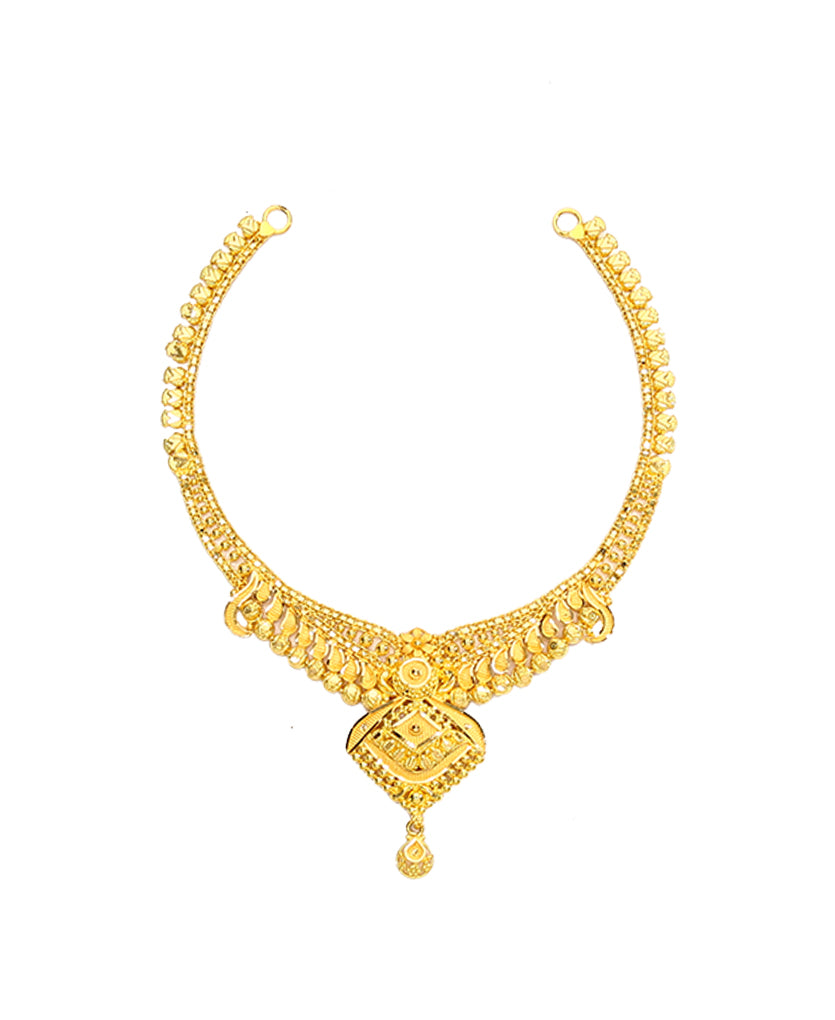 golden pratima yellow gold necklace  for woman