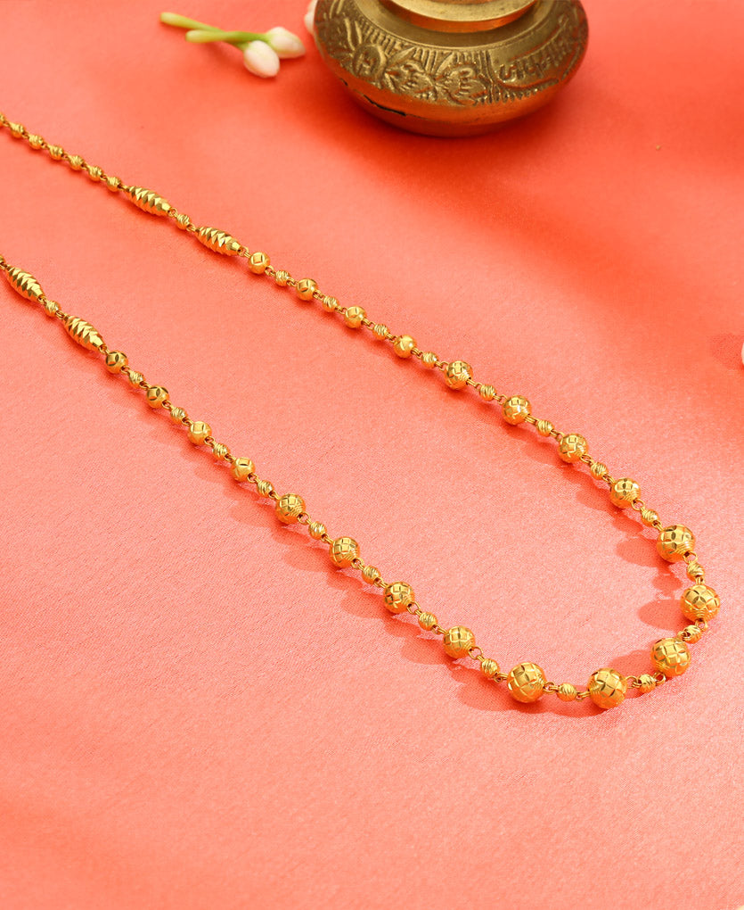 vedic grace verticle yellow gold necklace  for woman