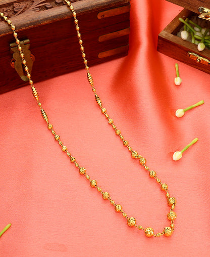Vedic Grace Verticle Yellow Gold Necklace  For Woman