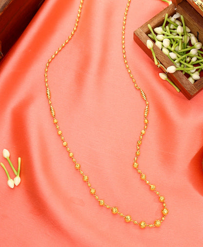 Vedic Grace Verticle Yellow Gold Necklace  For Woman