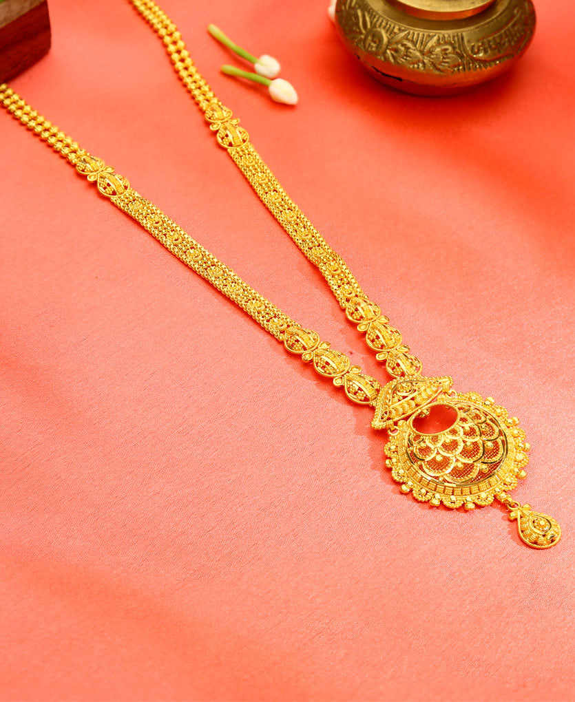 virasat charm yellow gold necklace  for woman