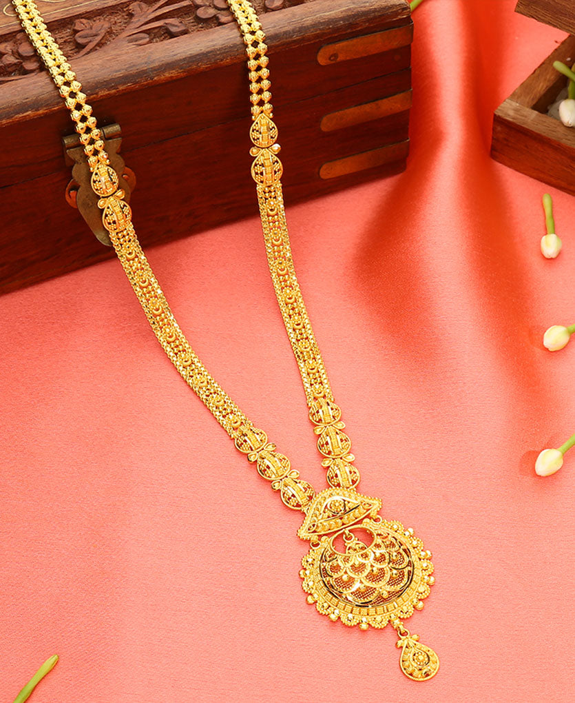 virasat charm yellow gold necklace  for woman