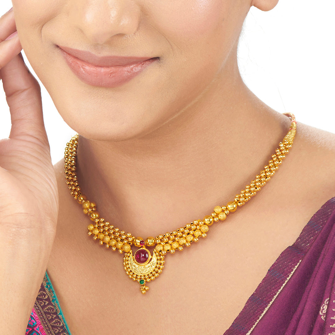 Ratnadeep Thushi Gold Necklace For Women