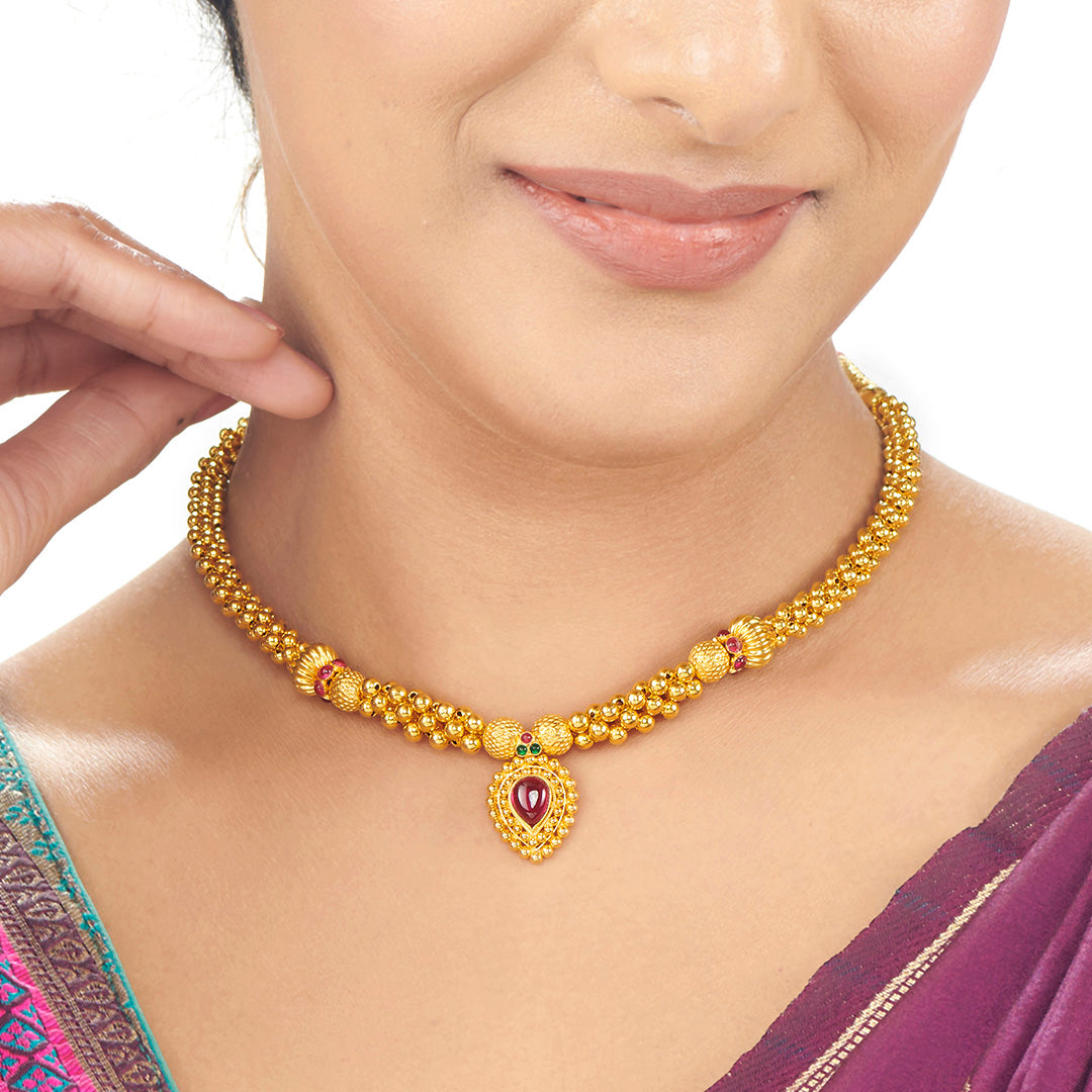 Indulekha Thushi Gold Necklace For Women