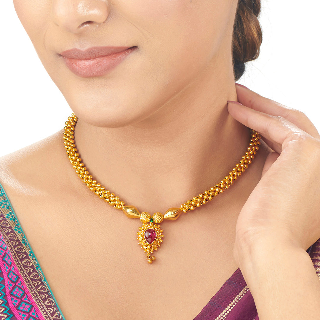 Ratnarekha Thushi Gold Necklace For Women