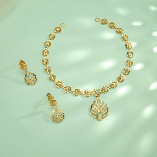 Golden Fern Gold Necklace for Her