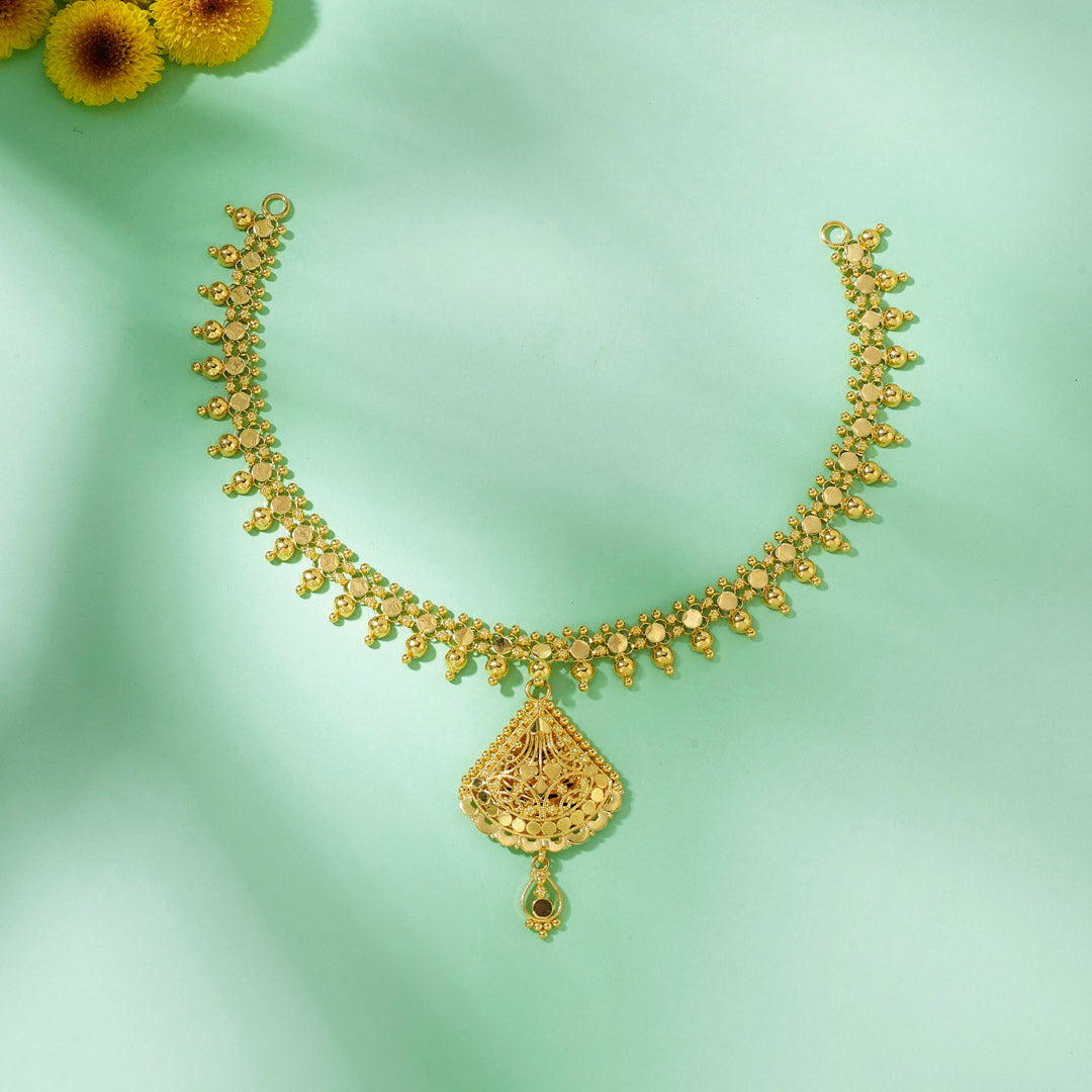 Bhaskari Haar Short Gold Necklace For Women