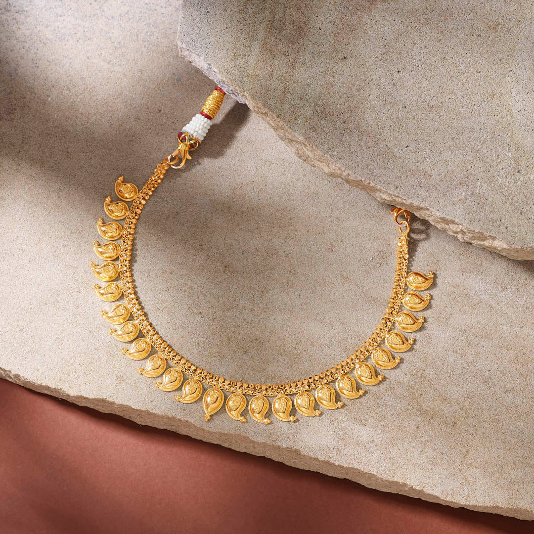 Aditya Mala Short Gold Necklace For Women