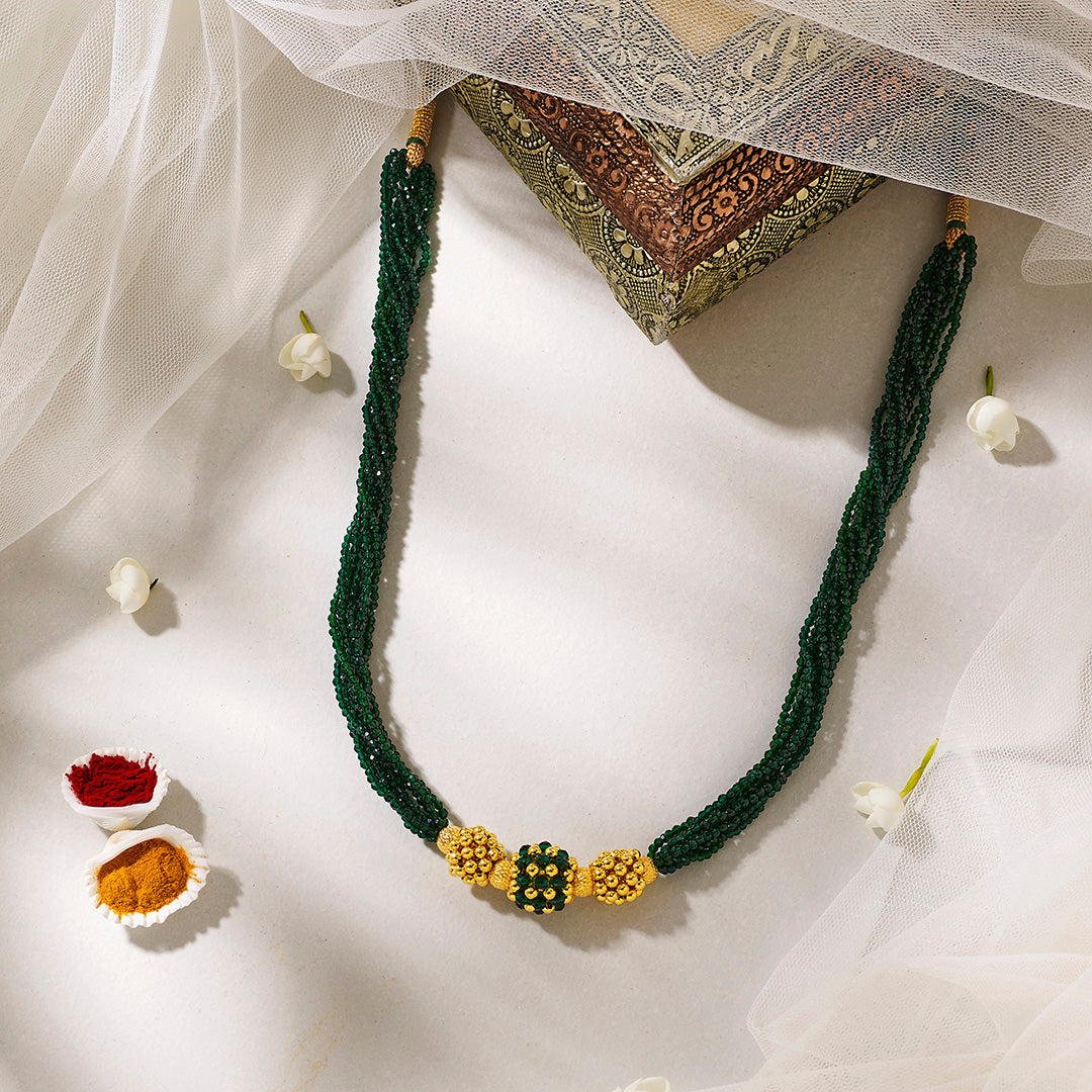 Manik Harita Thushi Gold Necklace For Women