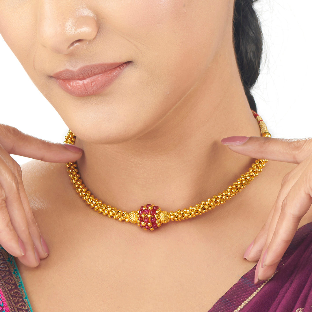 Ratnavarna Thushi Gold Necklace For Women