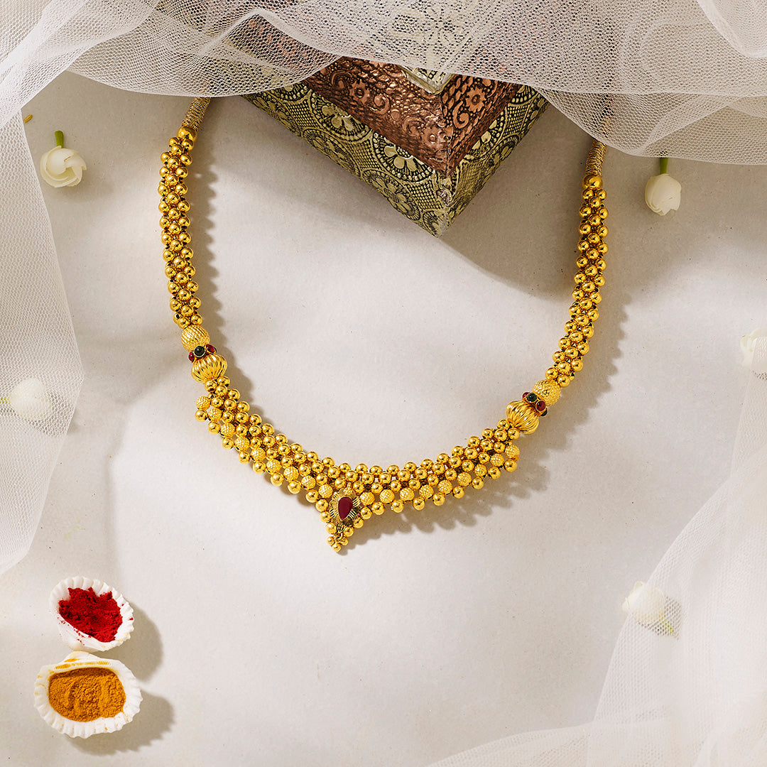 Manikjyoti Thushi Gold Necklace For Women