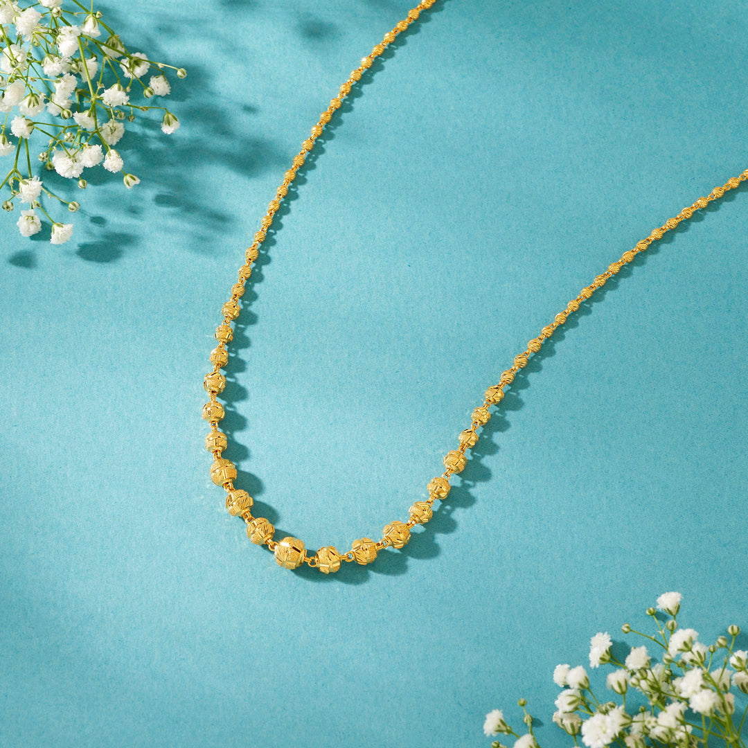 Suvarna Tejas Long Gold Necklace For Women