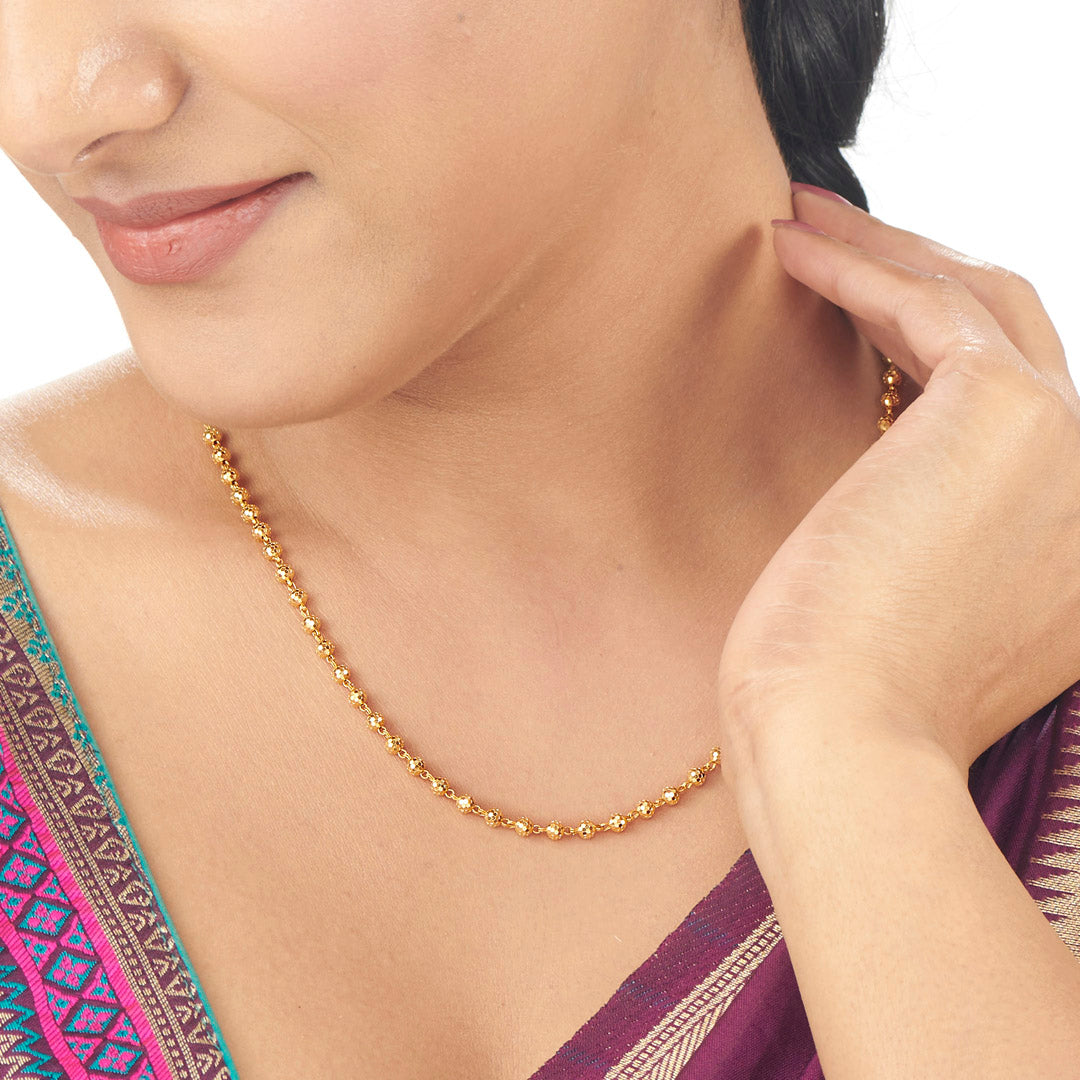 Hemlata Haar Long Gold Necklace For Women