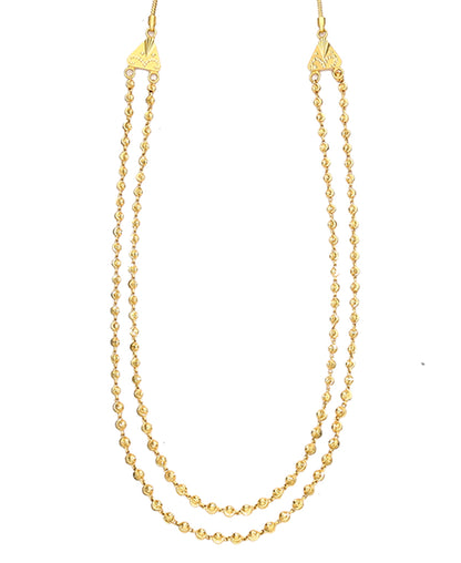 Padma Vertical Maal Yellow Gold Necklace  For Woman
