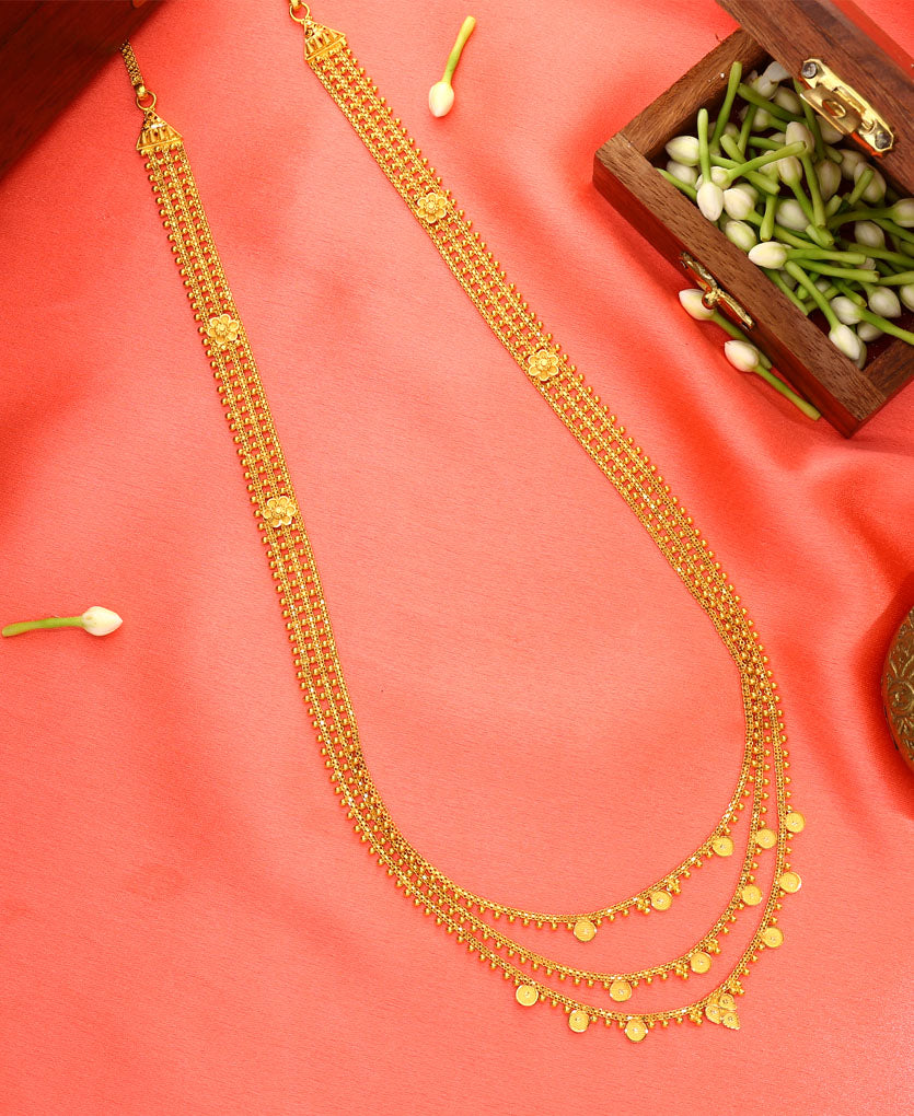 Motichur Haar Yellow Gold Necklace For Women