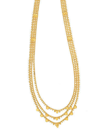 Motichur Haar Yellow Gold Necklace  For Woman