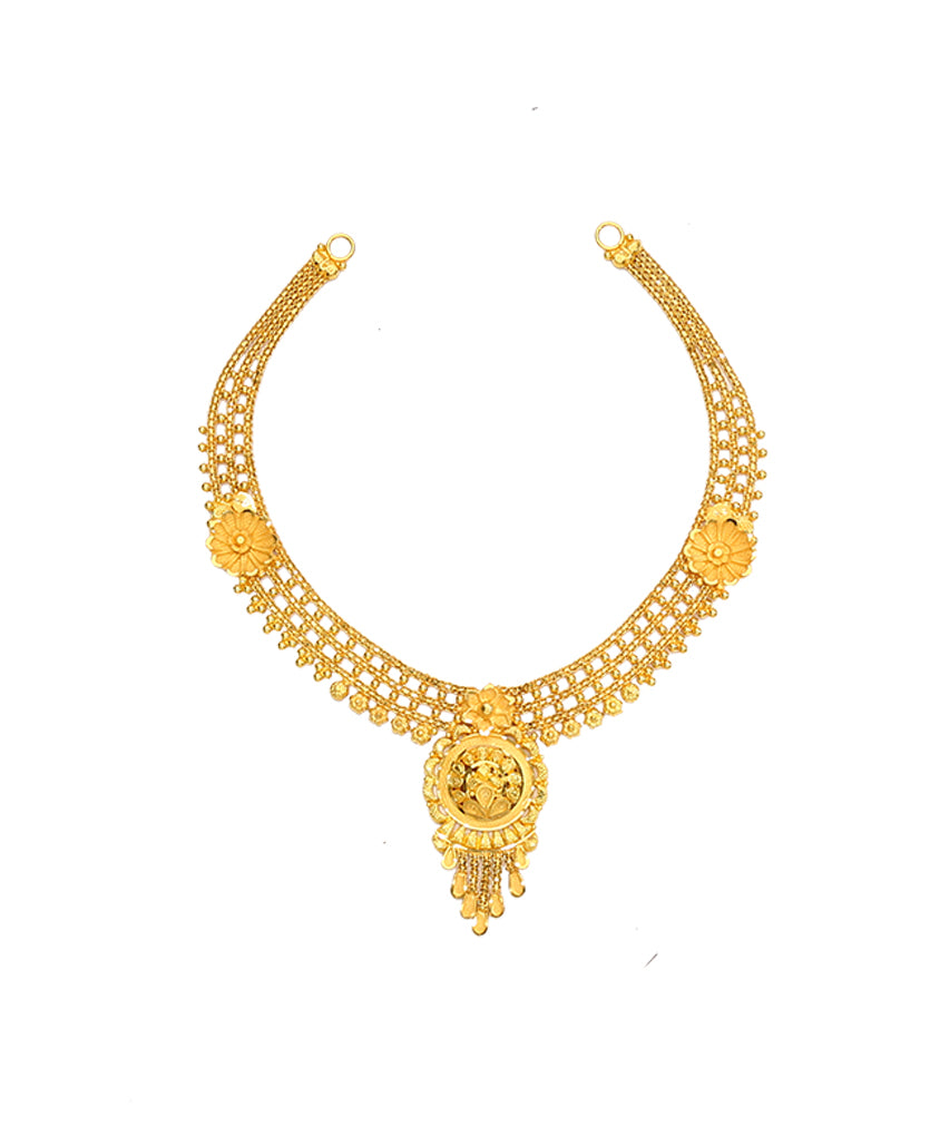 suvarna shringar yellow gold traditional necklace for woman