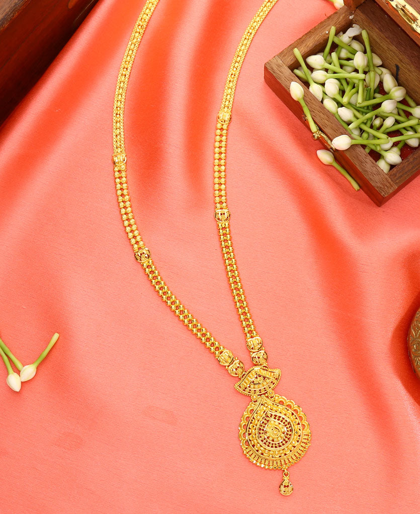 suvarna shringar yellow gold traditional necklace for woman