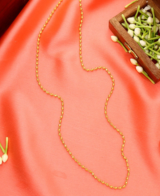 Vedic Grace Vertical Yellow Gold Traditional Necklace For Women