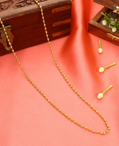 Vedic Grace Verticle Yellow Gold Traditional Necklace For Woman