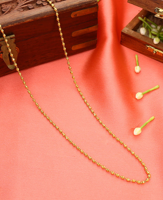 Vedic Grace Verticle Yellow Gold Traditional Necklace For Woman