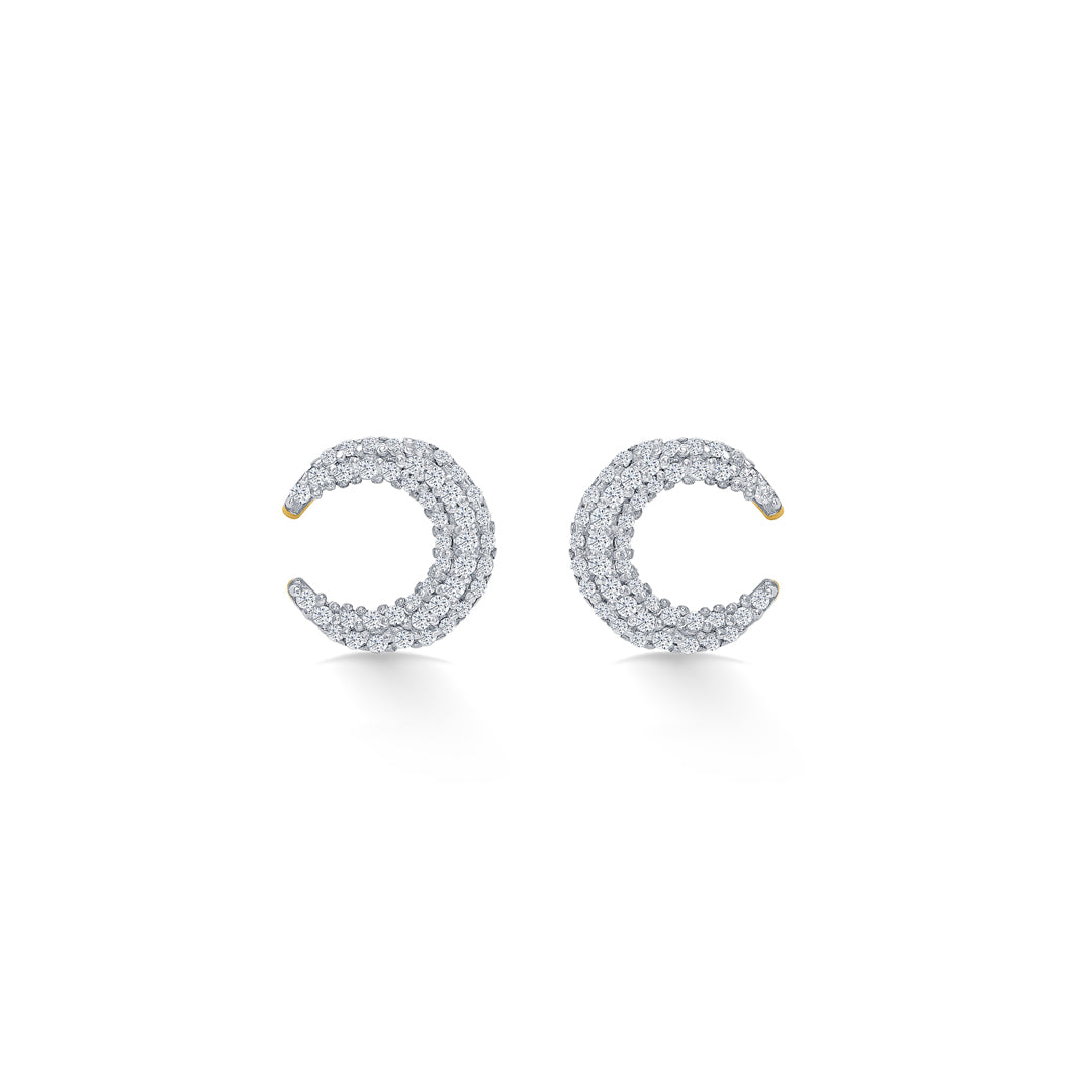 Half Moon Charm Yellow Gold Necklace For Women