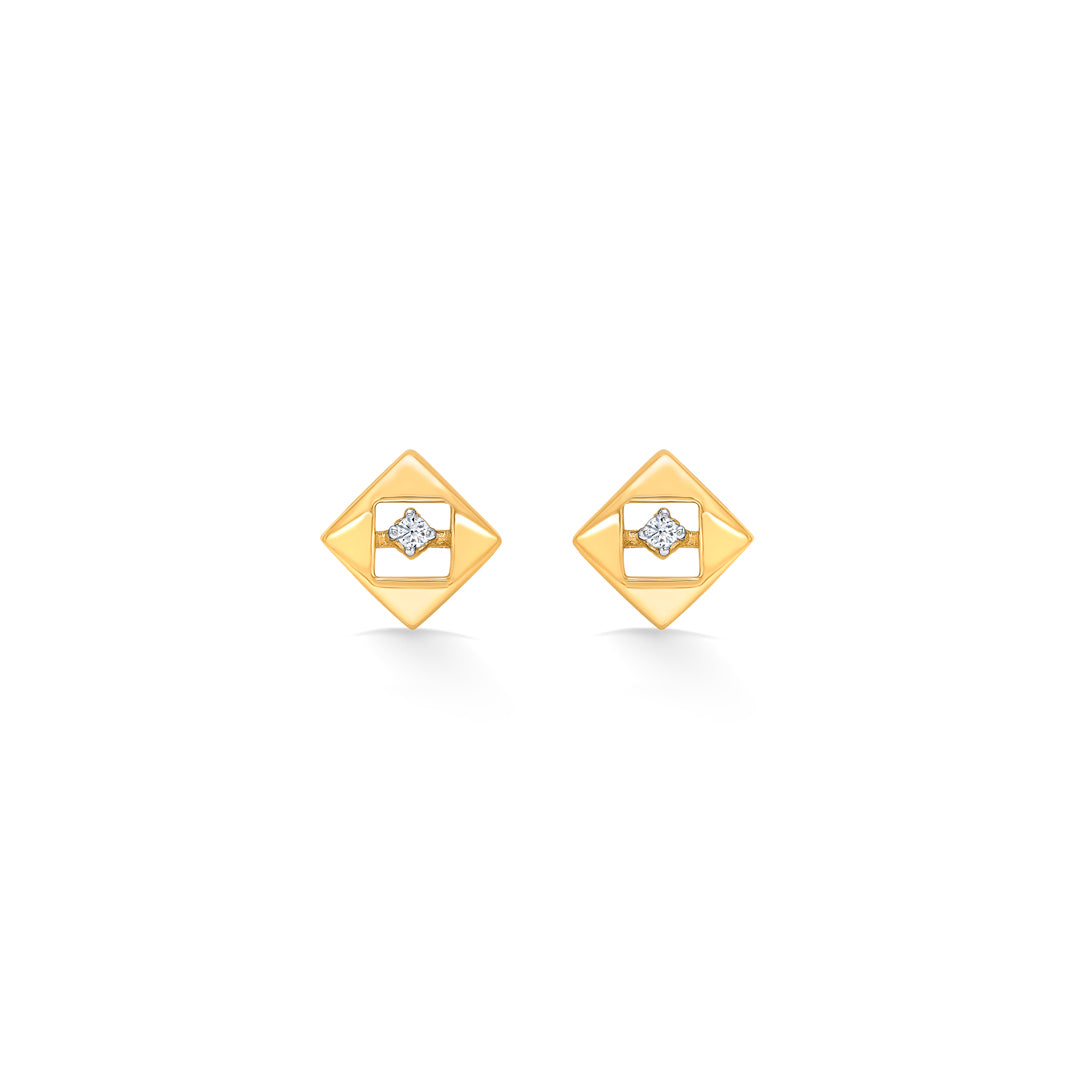 Zen Block Yellow Gold Necklace For Women