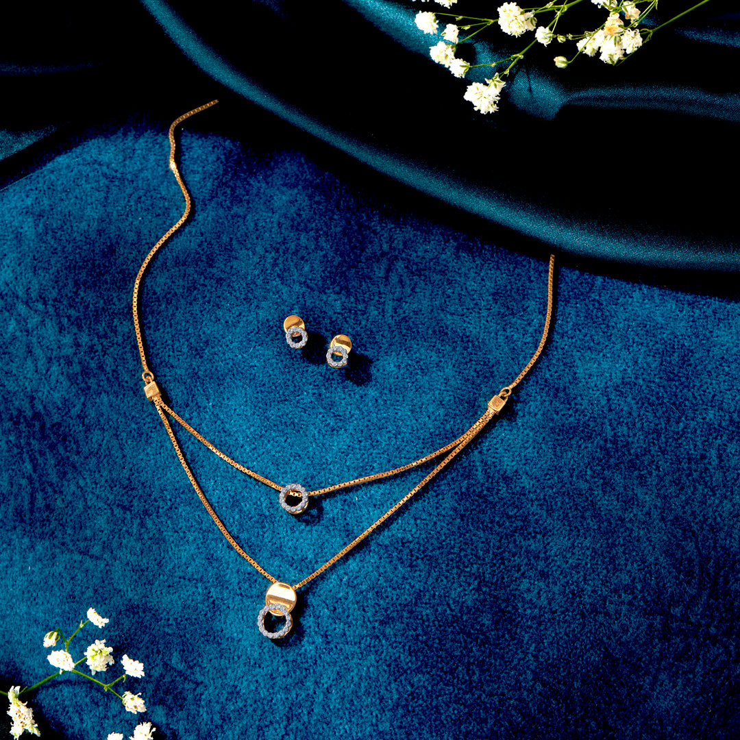 Spheron Duo Yellow Gold Necklace For Women