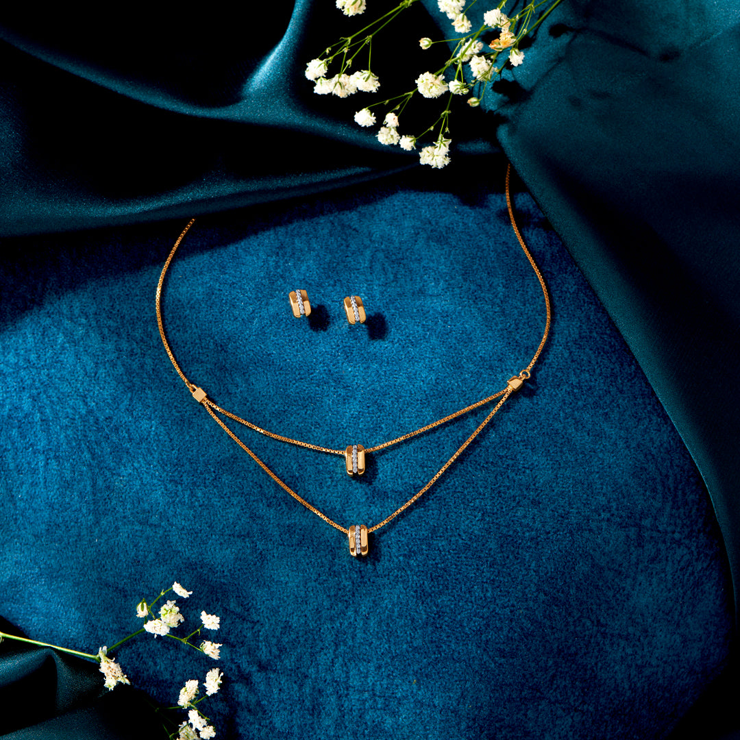 Orelis Duo Yellow Gold Necklace For Women