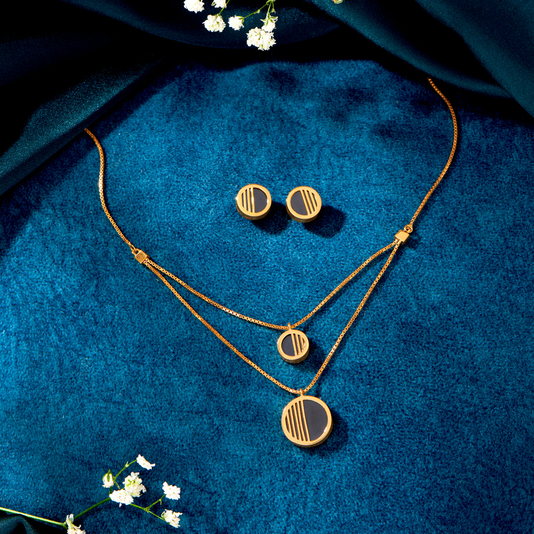 Orbelle Layer Yellow Gold Necklace For Women