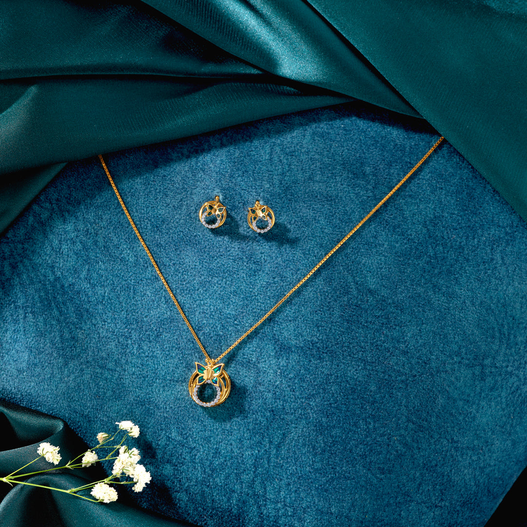 Wings of Light Yellow Gold Necklace For Women