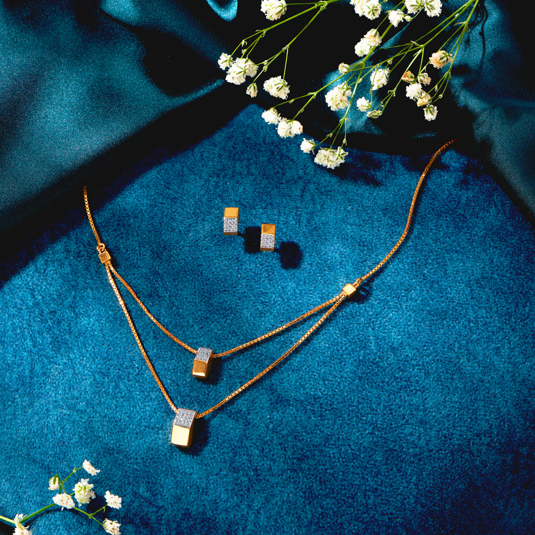 layered elegance yellow gold necklace for woman