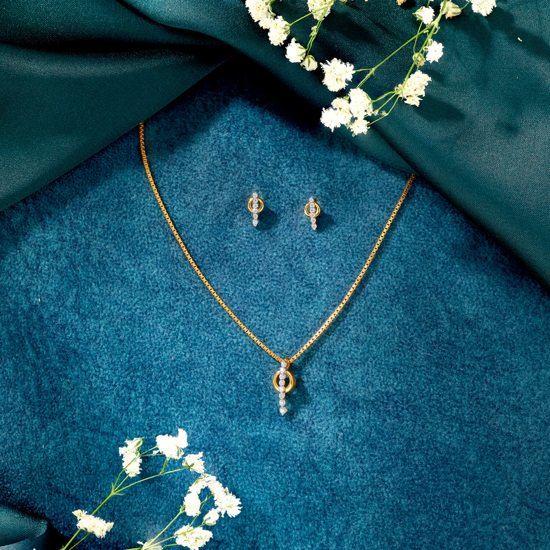Cosmic Circle Yellow Gold Necklace For Women